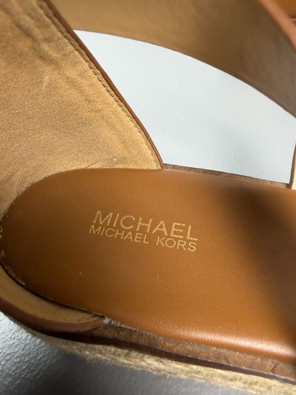 Michael Kors Lynn Espadrille Woven Platform Wide Strap Sandals Size Brown 8M - Picture 10 of 13